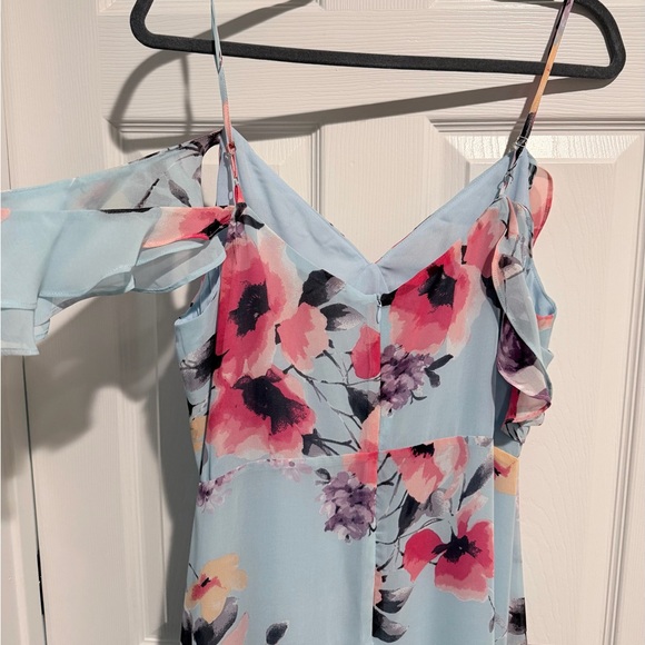 Lulu's Light Blue Floral dress - Picture 7 of 7